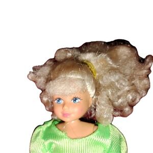 Vntg 1992 Kid Core Doll Girl Curly‎ Blonde Hair Blue Eyes w/ Green Dress RARE